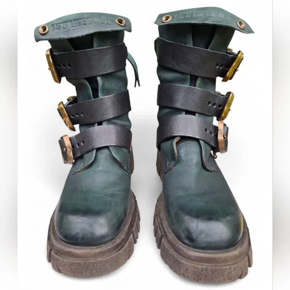 A.S.98 Hamish Lug Sole Boots, Balsamic with Black Straps, size 39 - Picture 12 of 15